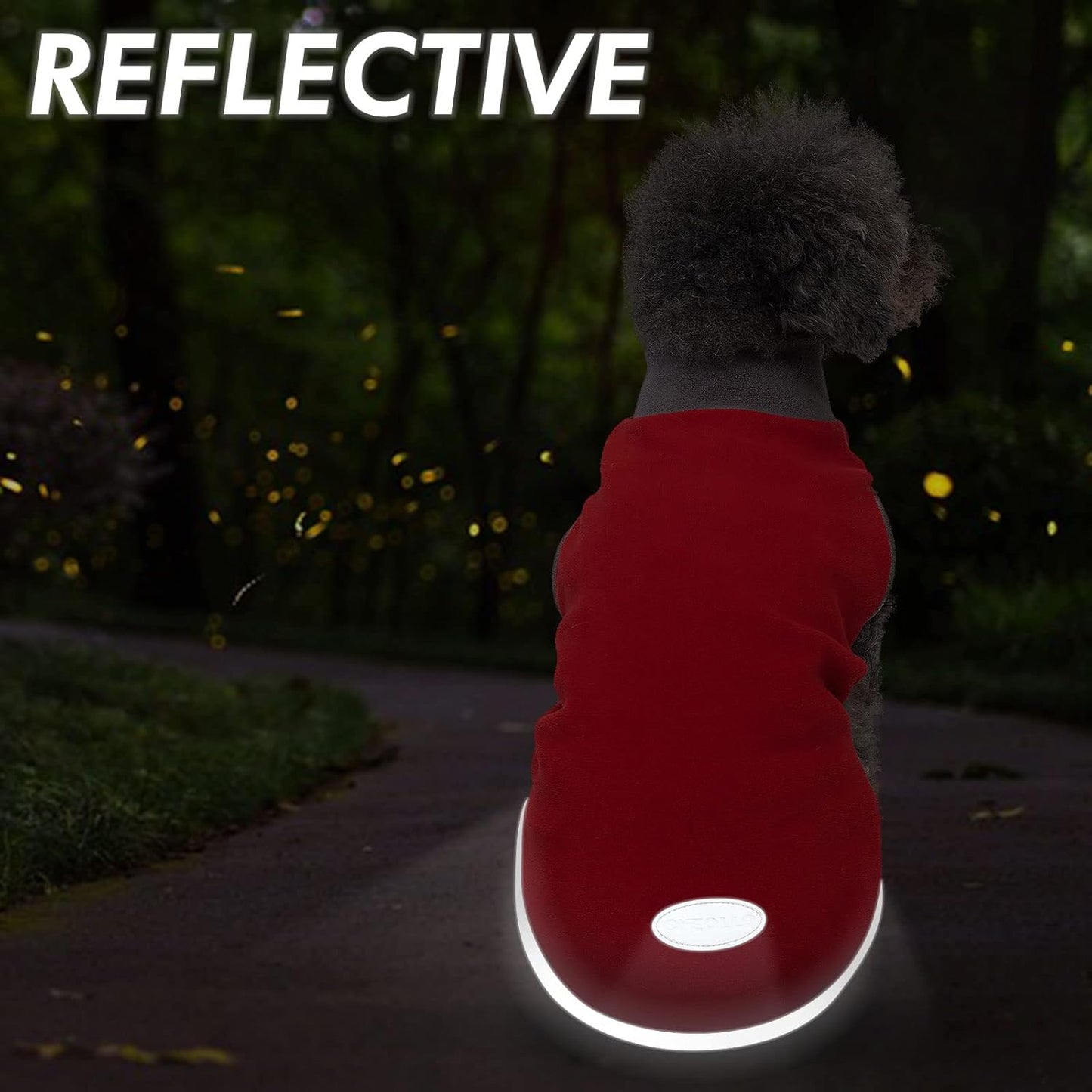 Cozy 2-Pack Dog Fleece Sweaters with Reflective Stripes - Soft Pullovers for Small Dogs in Red & Grey