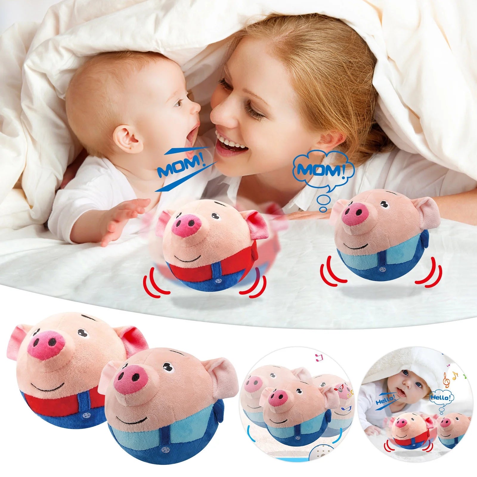 Interactive Bouncing Rabbit Dog Toy - Plush Squeaky Ball with Sounds and 60 Songs for Aggressive Chewers!