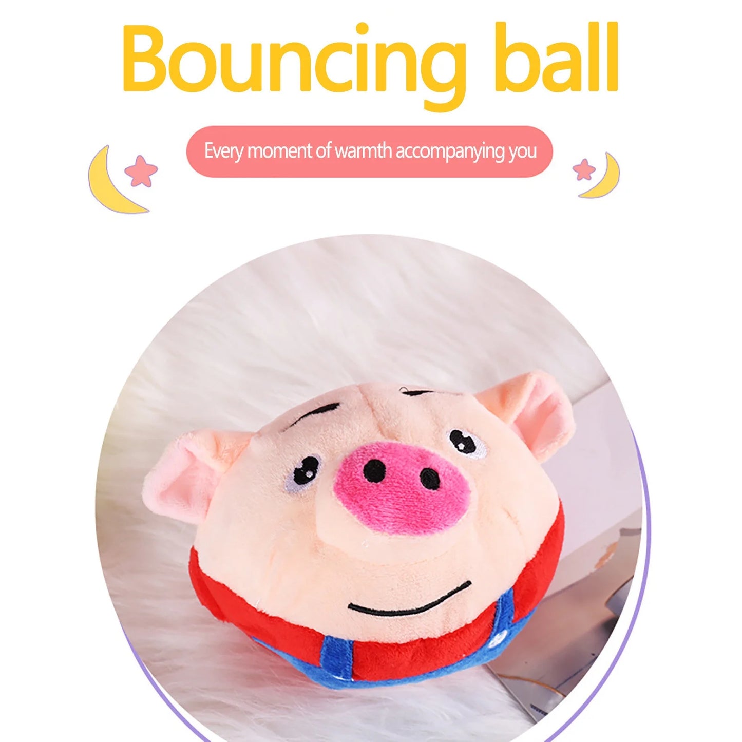 Interactive Bouncing Rabbit Dog Toy - Plush Squeaky Ball with Sounds and 60 Songs for Aggressive Chewers!
