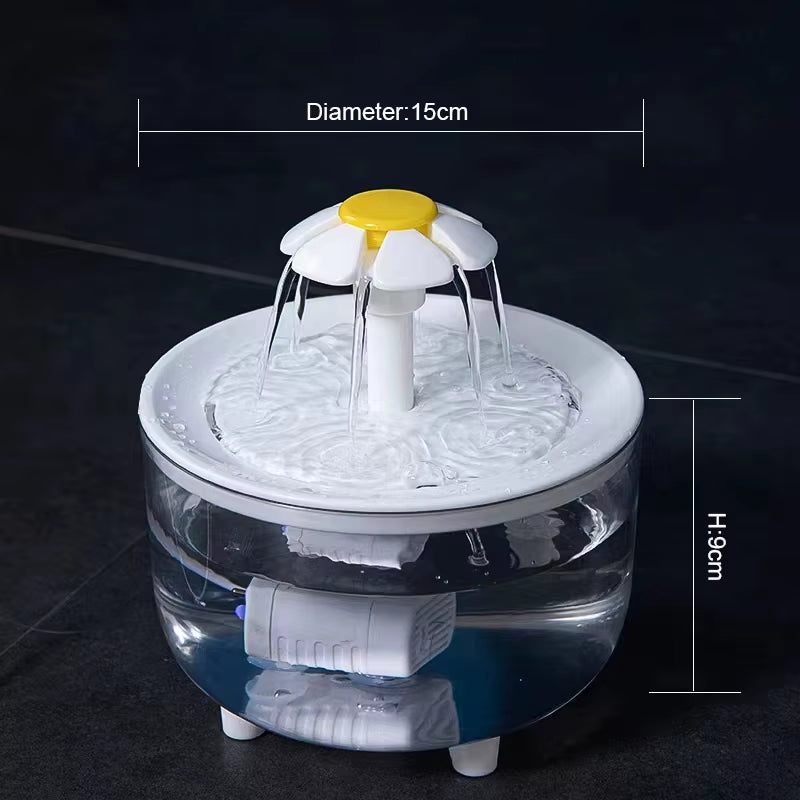Automatic Pet Water Fountain with USB Filter - Silent Cat Drinking Bowl 1200ml Recirculating Water Dispenser