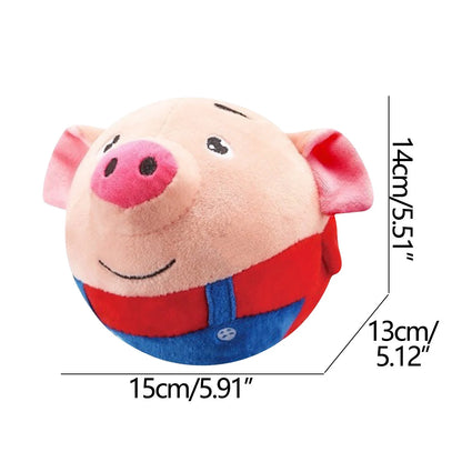 Interactive Bouncing Rabbit Dog Toy - Plush Squeaky Ball with Sounds and 60 Songs for Aggressive Chewers!