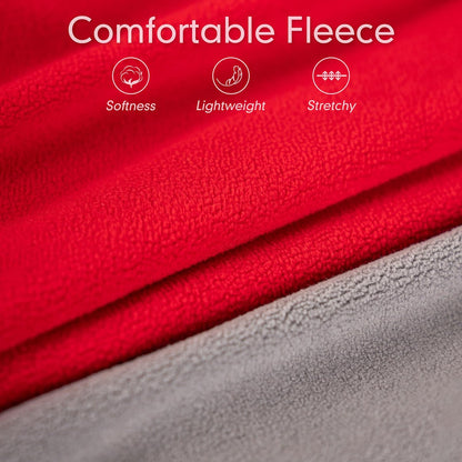 Cozy 2-Pack Dog Fleece Sweaters with Reflective Stripes - Soft Pullovers for Small Dogs in Red & Grey